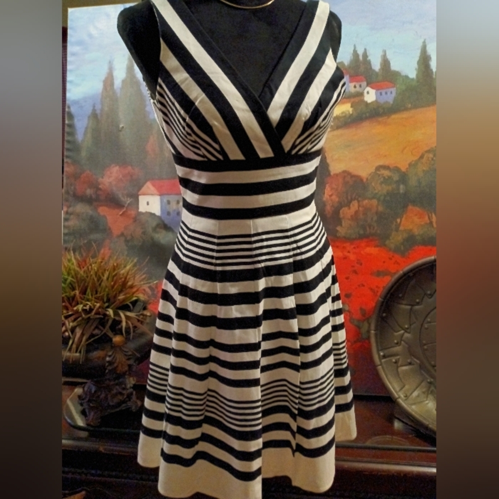 White House Black Market pleated v-neck midi